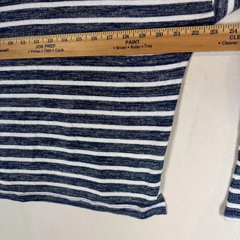 Banana Republic Sweater Womens XS Blue White Stripe Cowl Neck Knit Pullover
